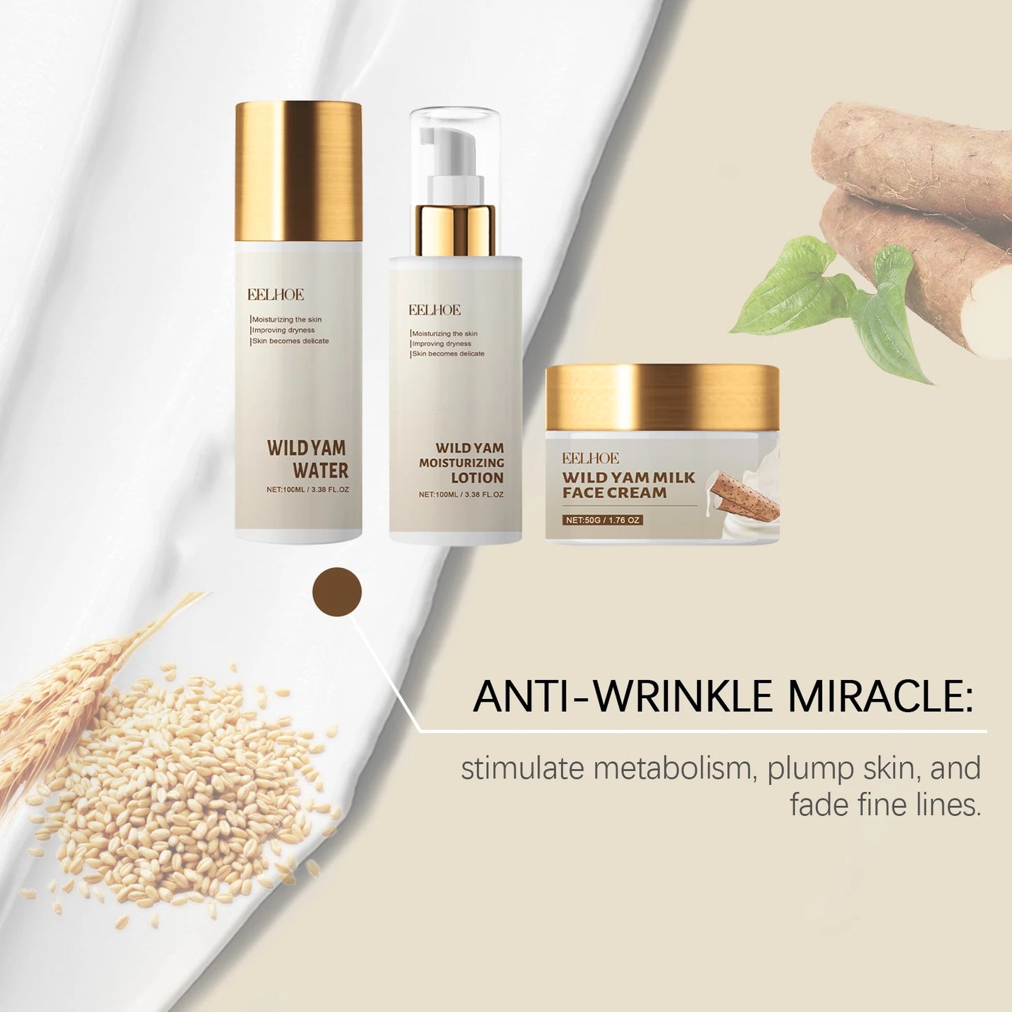 Eelhoe Wild Yam Moisturizing Skin Care Set Winter Hydration