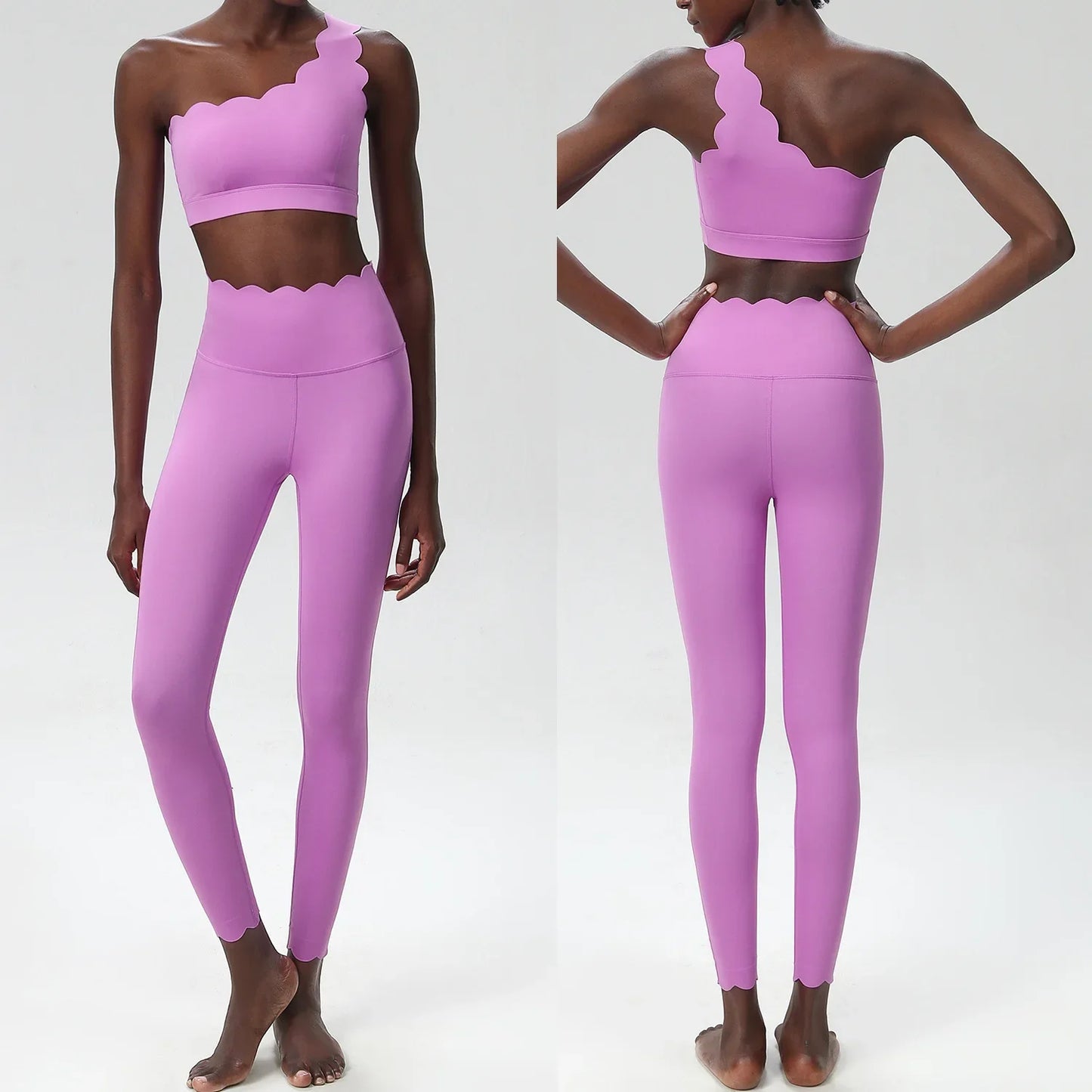 Womens Two-Piece Fitness Yoga Set Breathable Quick Dry Sportswear