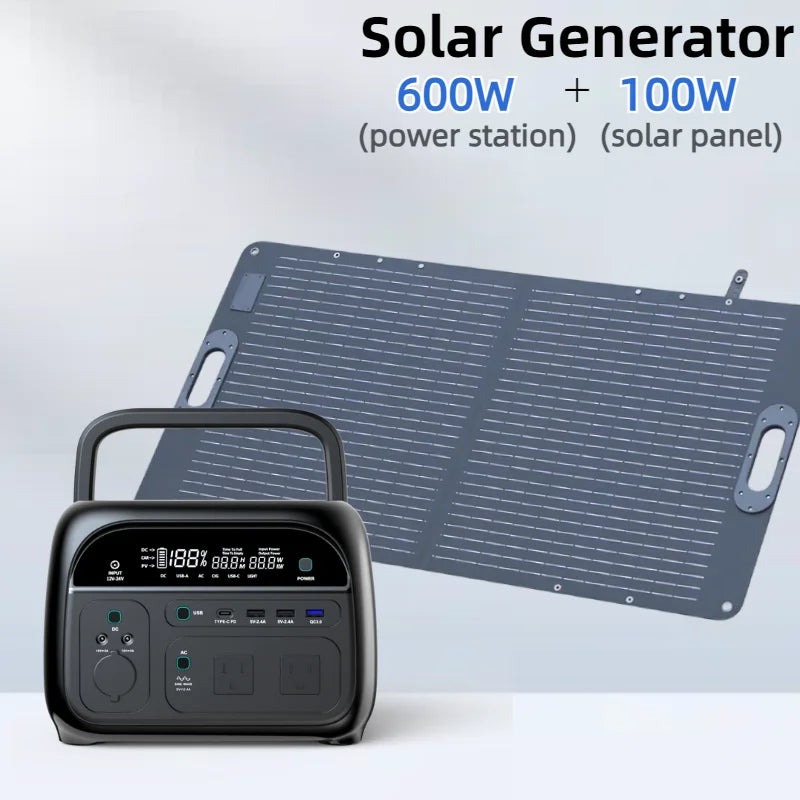 Cakosimo 600W LiFePO4 Solar Portable Power Station for Camping