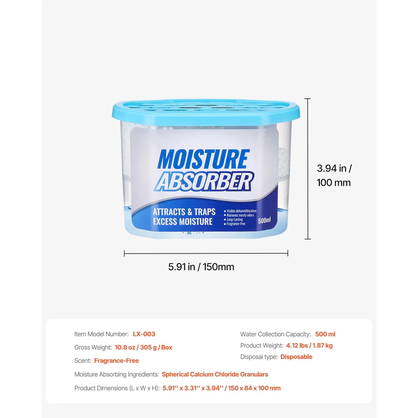 Moisture Absorber Boxes 6 Pack Fragrance Free Dehumidifier For Bathroom