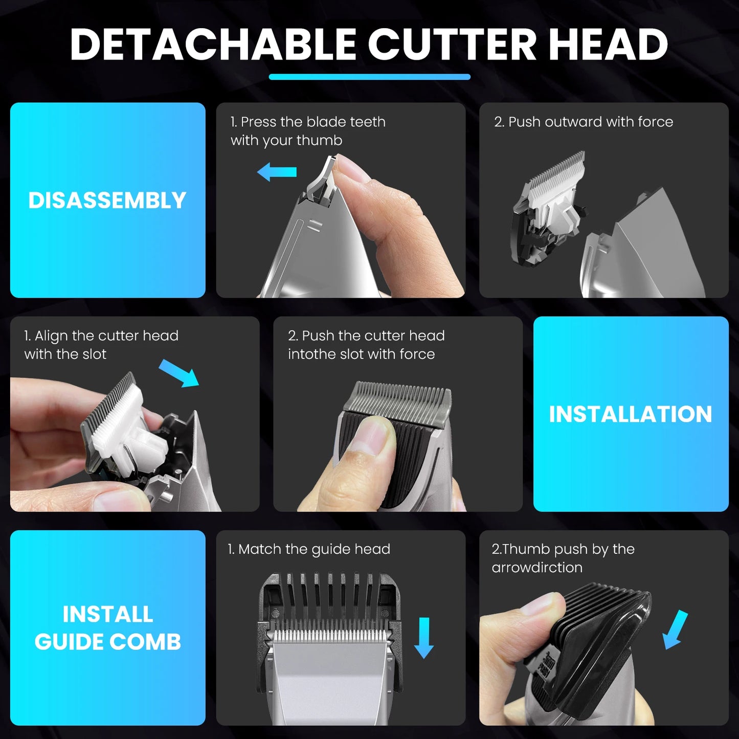 Dog Hair Clippers Grooming Kit With Ceramic Blades