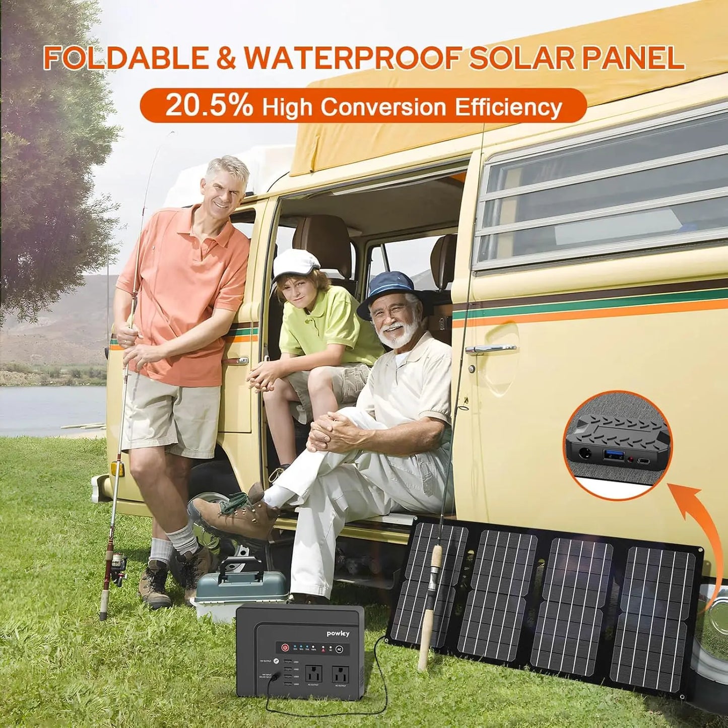 200W Portable Power Station with Solar Panel,146Wh Power Bank with 40W Foldable Solar Panel for Outdoor Camping RV Home Backup