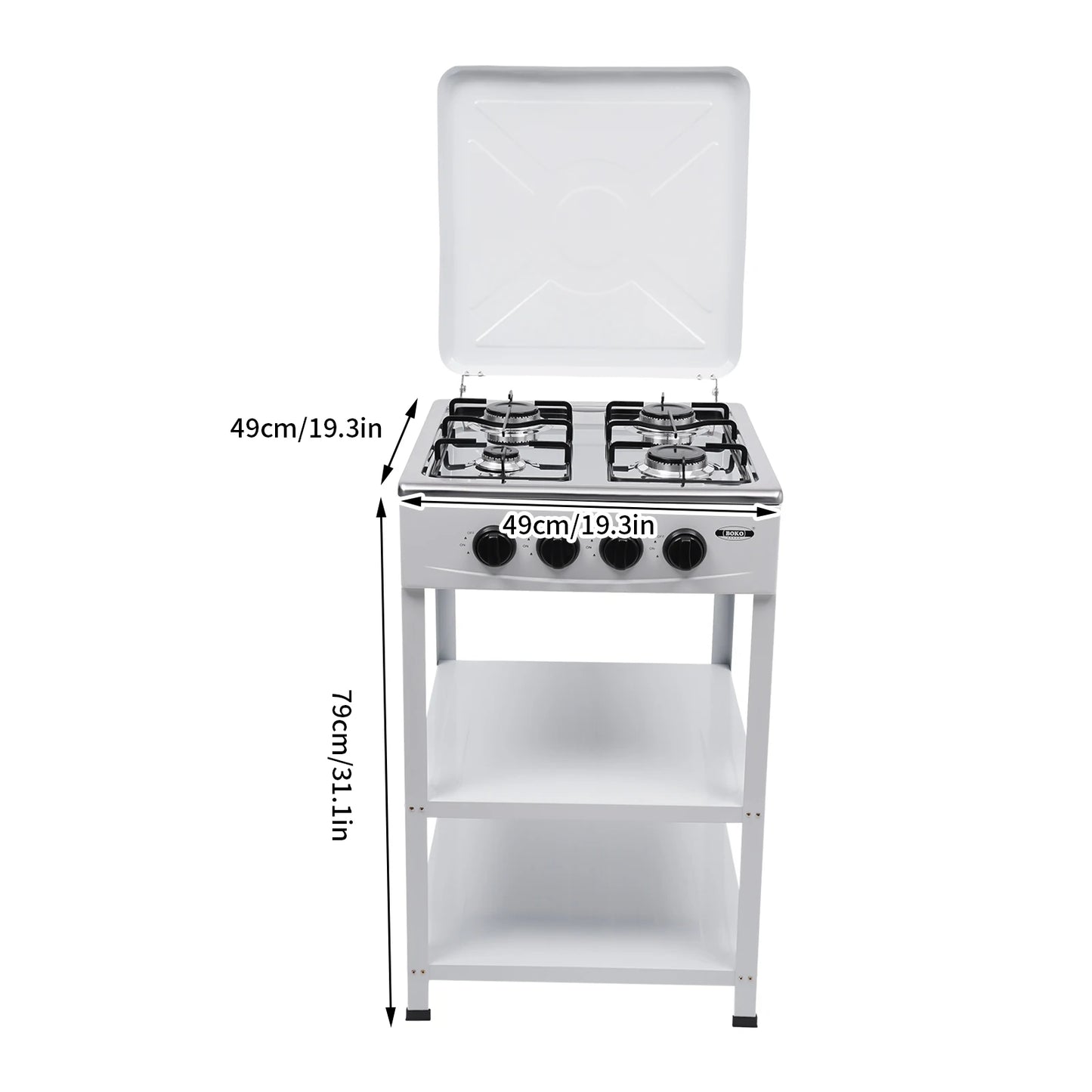 Stainless Steel Four Burner Gas Grill Propane Portable Smokeless Barbecue
