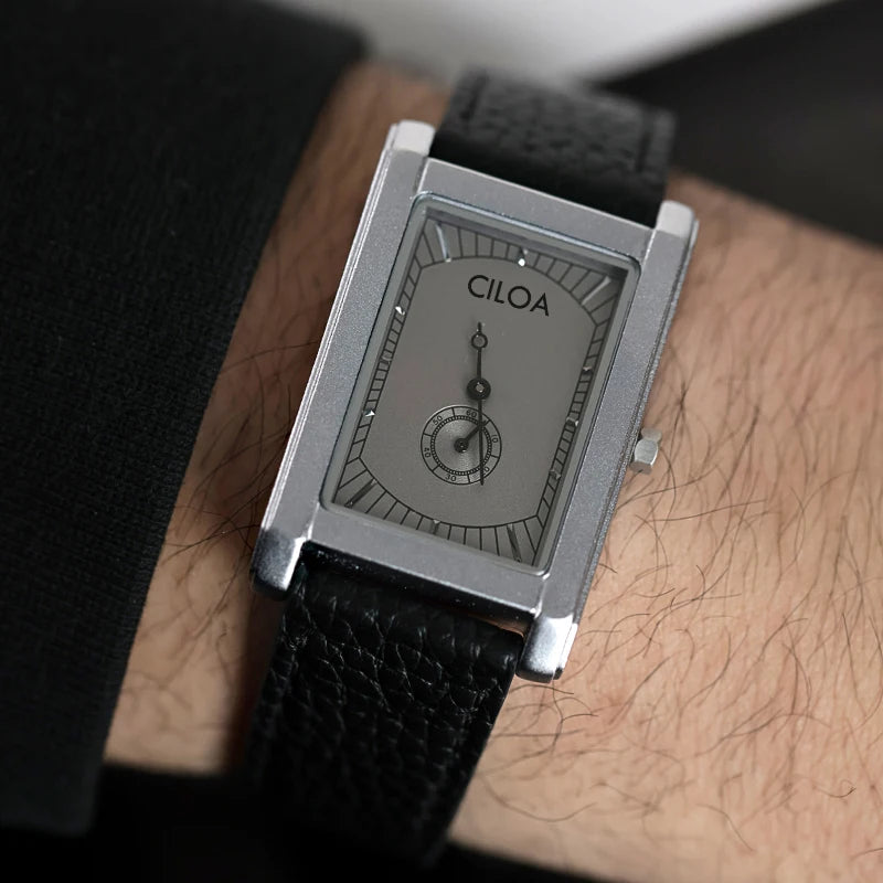CILOA Square Men's Watch Waterproof Quartz Timepiece