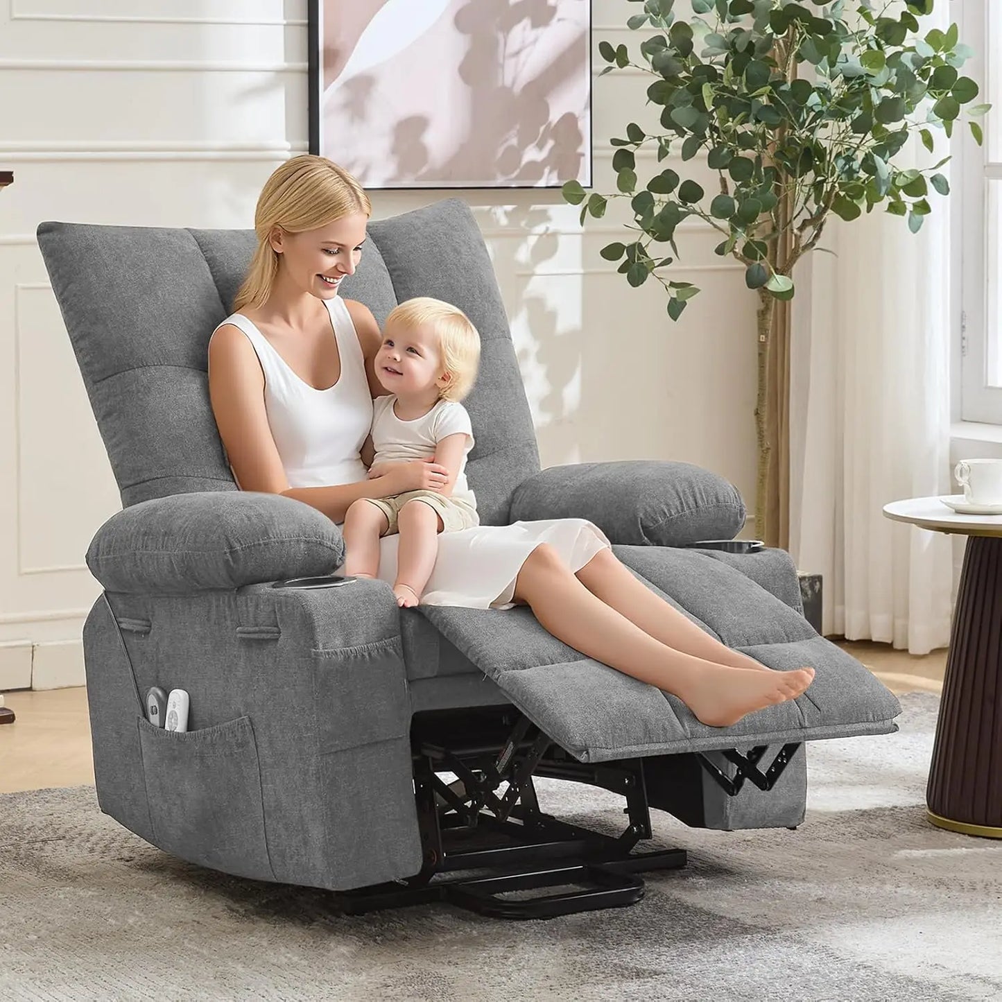 Power Lift Recliner Chair With Electric Massage And Heat