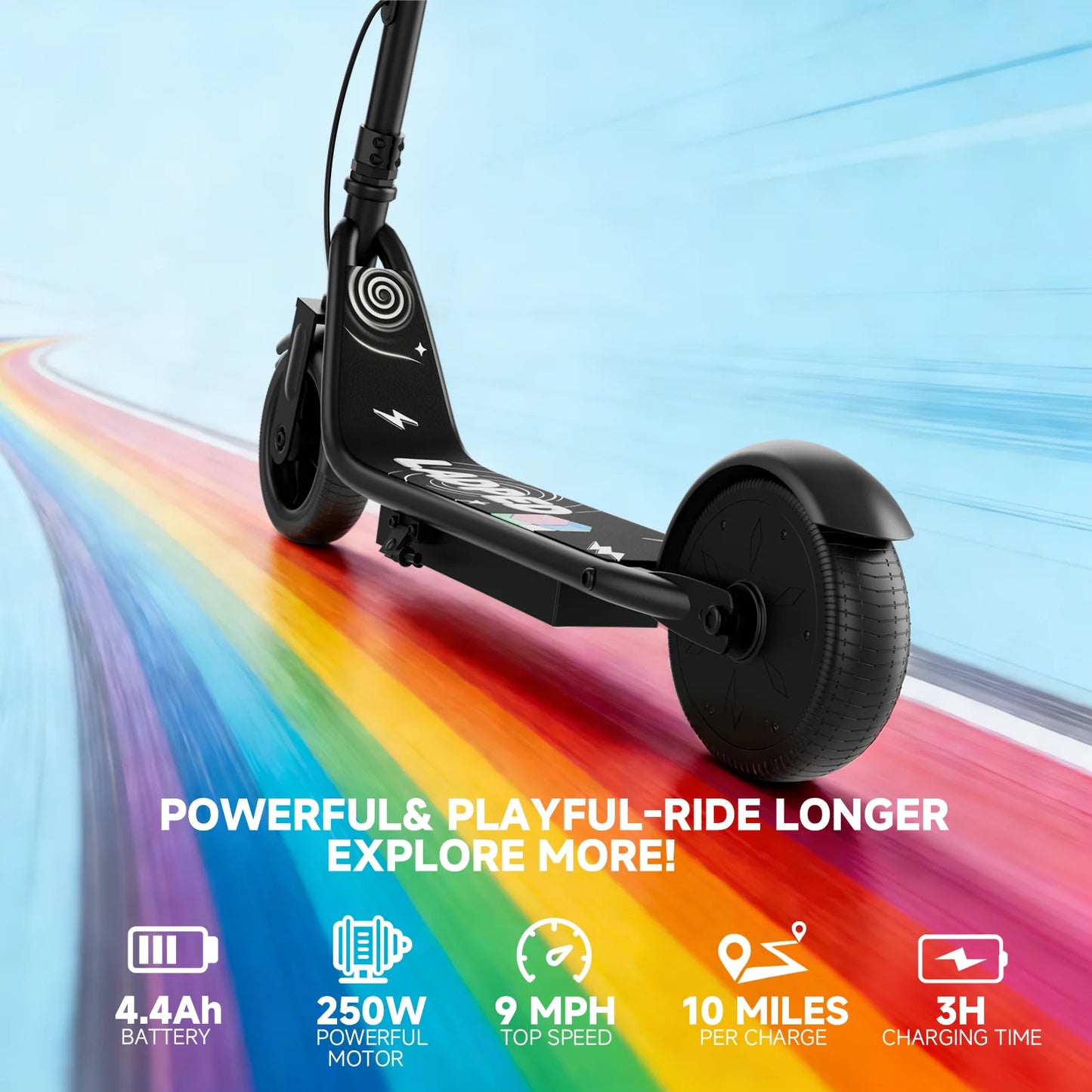 Ladped Electric Kids Scooter 9MPH Folding With App Control