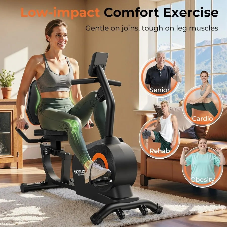 XMSJ Recumbent Exercise Bike for Home Fitness with Adjustable Seat