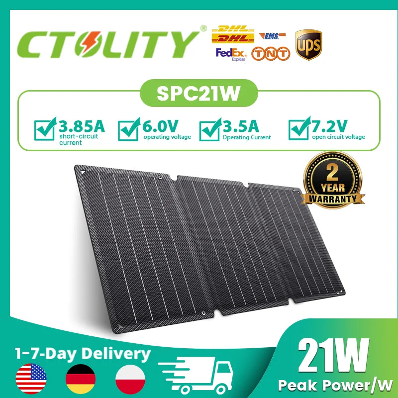 Ctolity 400W 200W 100W 54W 36W 21W Portable Solar Panel, kit solar generator, Foldable camping equipment, 18V MPPT Control