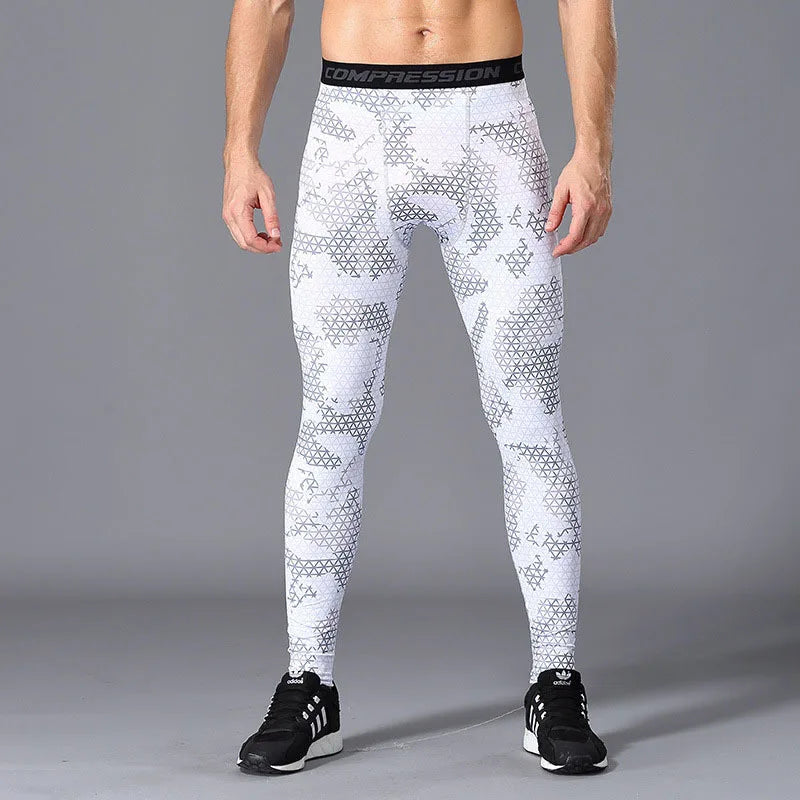 Men Camouflage Running Leggings Quick Dry Training Tights