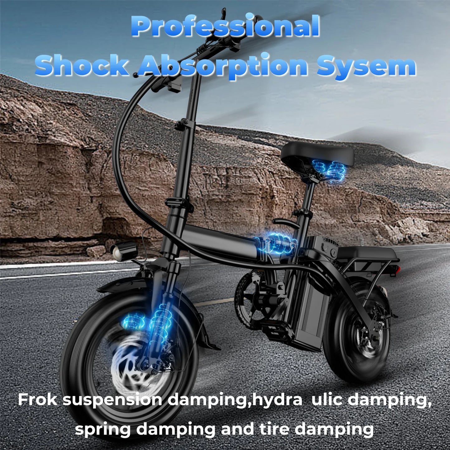 LELEKUAIC 500W Folding Electric Bike With Removable Battery