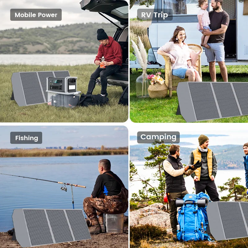 Ctolity Foldable Solar Panel, 400W / 200W / 100W / 54W Solar Generator with PD Box Charger, XT60 USB Port,Camping Outdoor Energy
