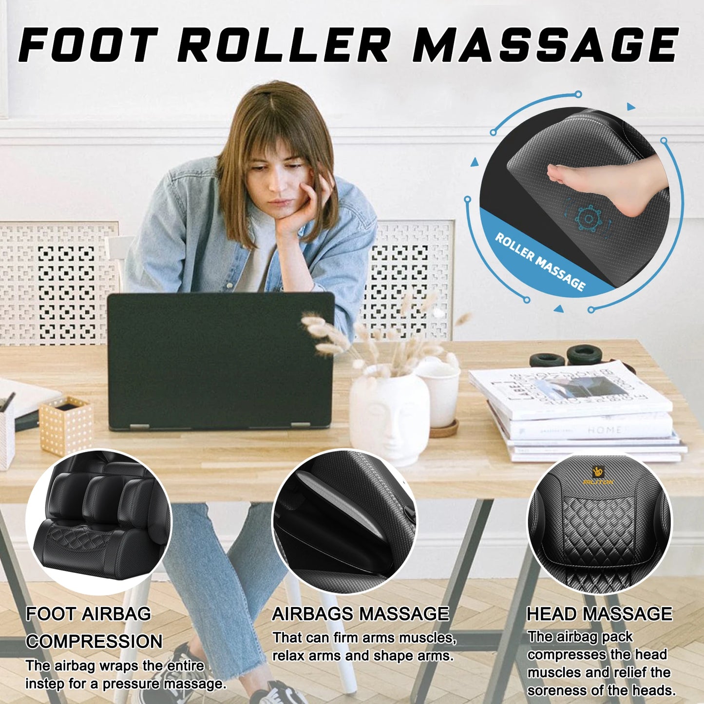BILITOK Massage Chair Recliner With Zero Gravity Heating Bluetooth