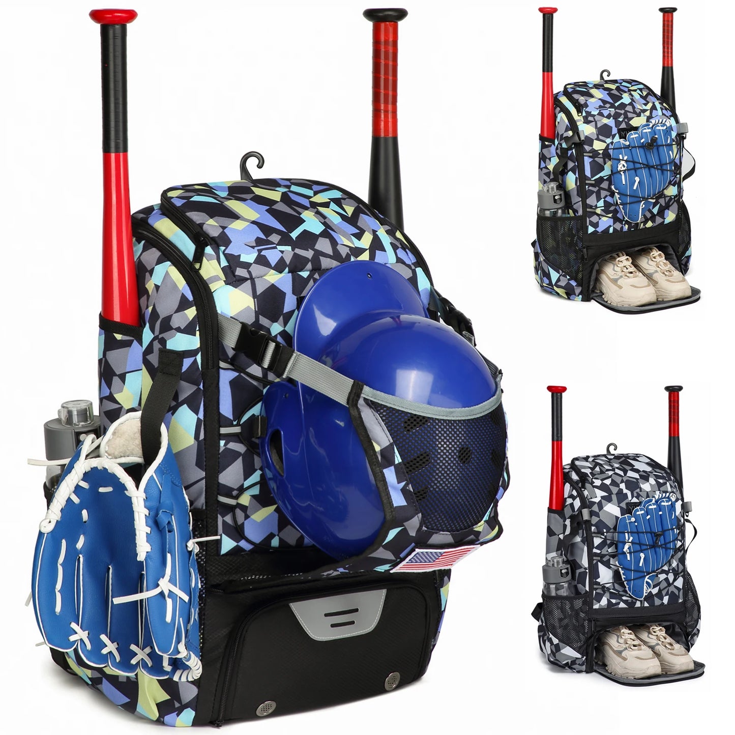 YH GSCN Baseball Backpack With Shoe Compartment Large Capacity