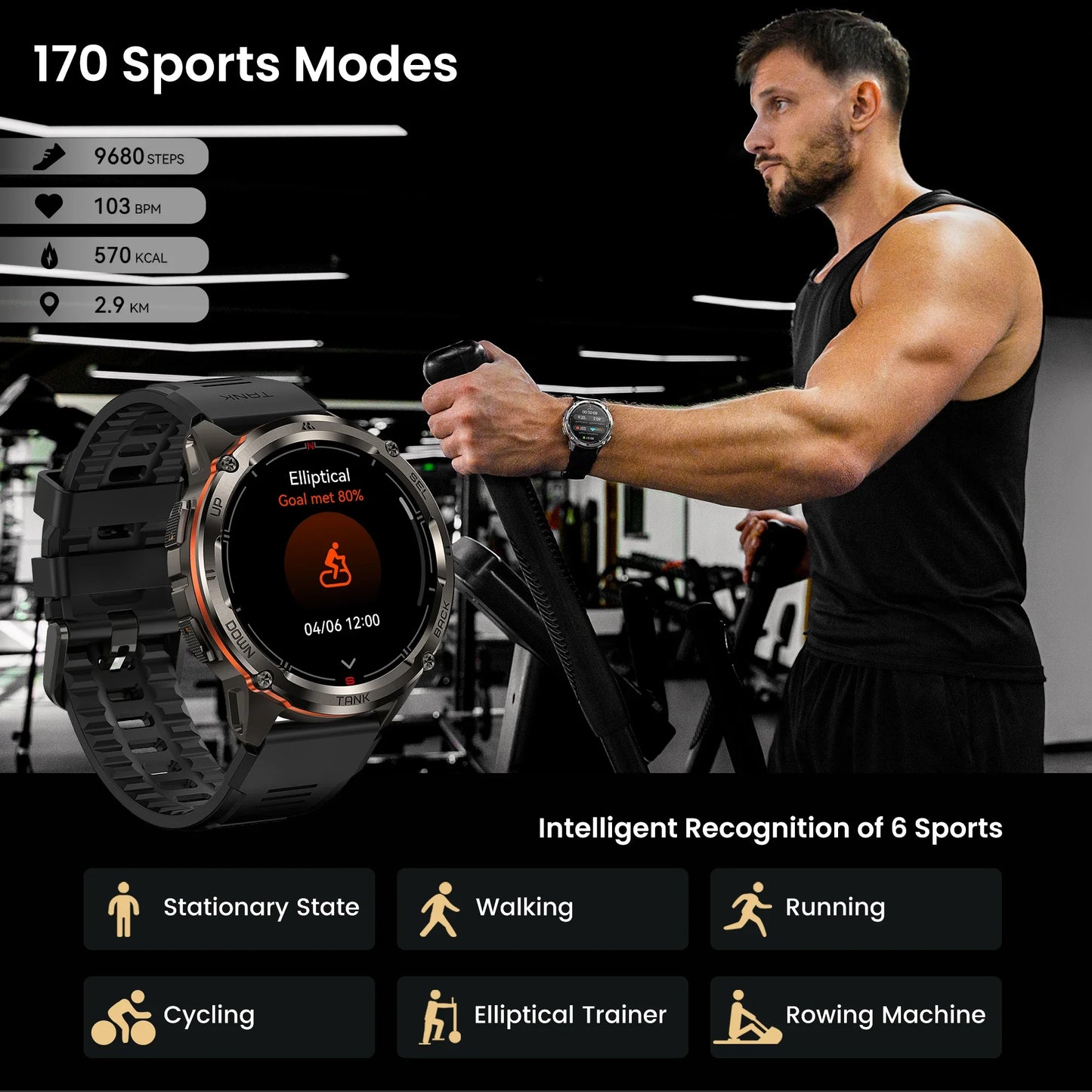 KOSPET Tank T3 Ultra 2 GPS Smartwatch IP69K Waterproof Bluetooth