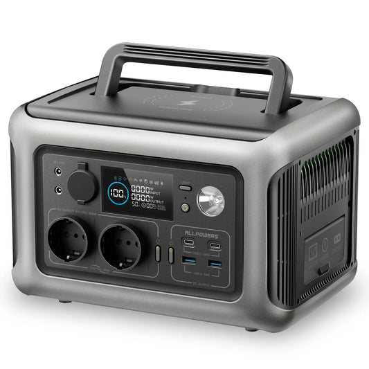 ALLPOWERS R600 Portable Power Station 299Wh LiFePO4 Battery with Solar Panel