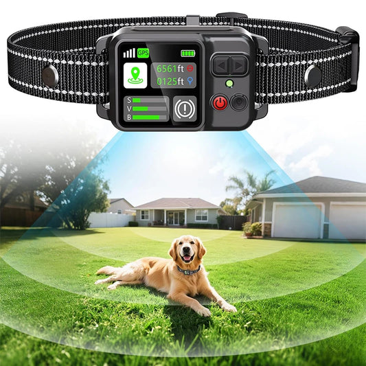 Petedu GPS Wireless Dog Fence and Training Collar