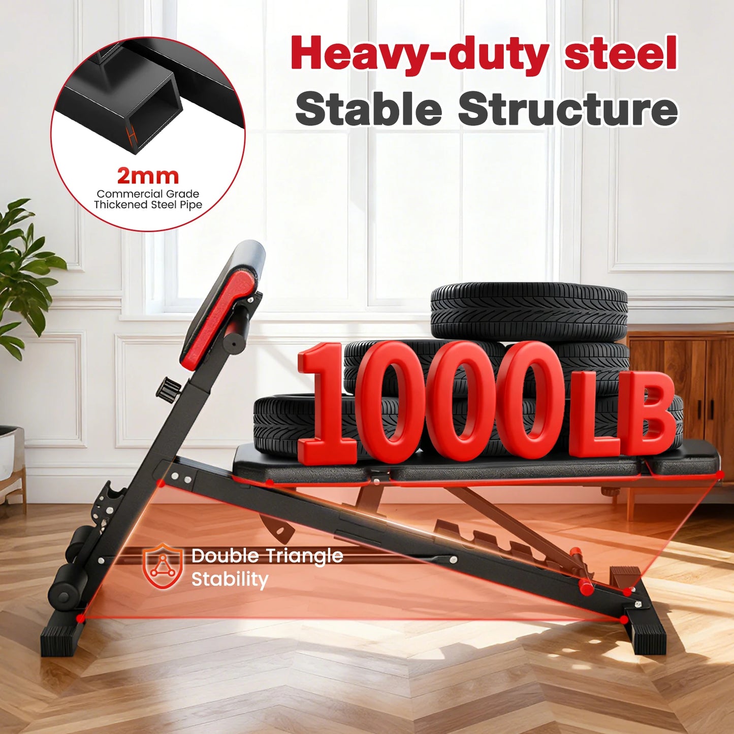 Dumbbell Bench Roman Chair Adjustable Foldable Weight Training Bench