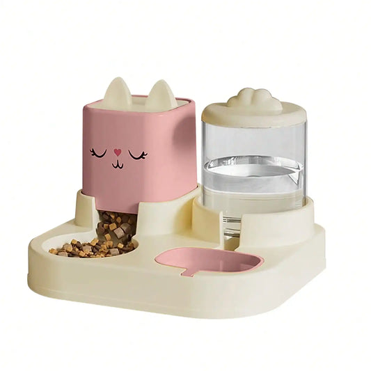 Automatic Pet Food And Water Dispenser With 2 In 1 Detachable Bowl