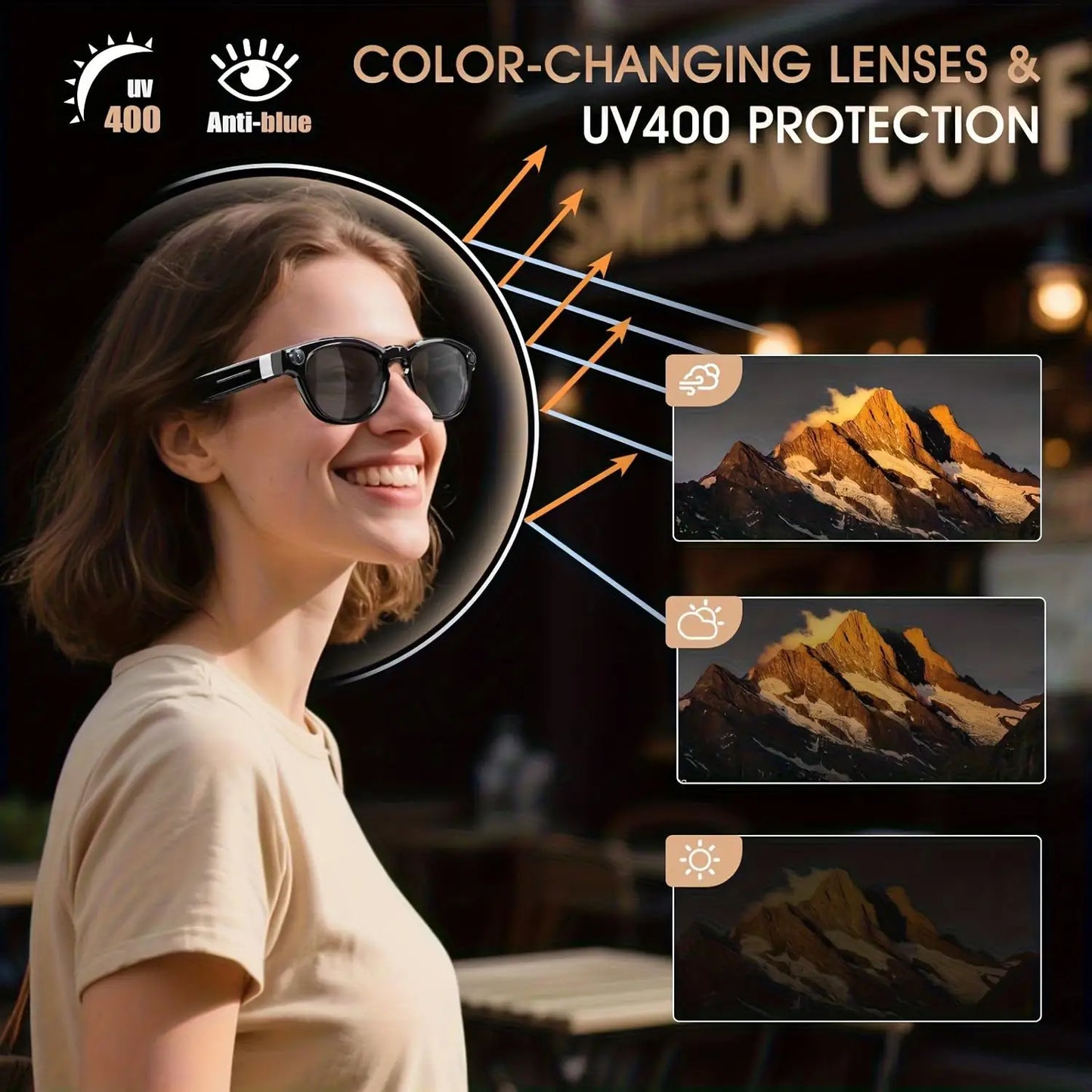 Smart Glasses Real Time Translation AI Chat Assistant