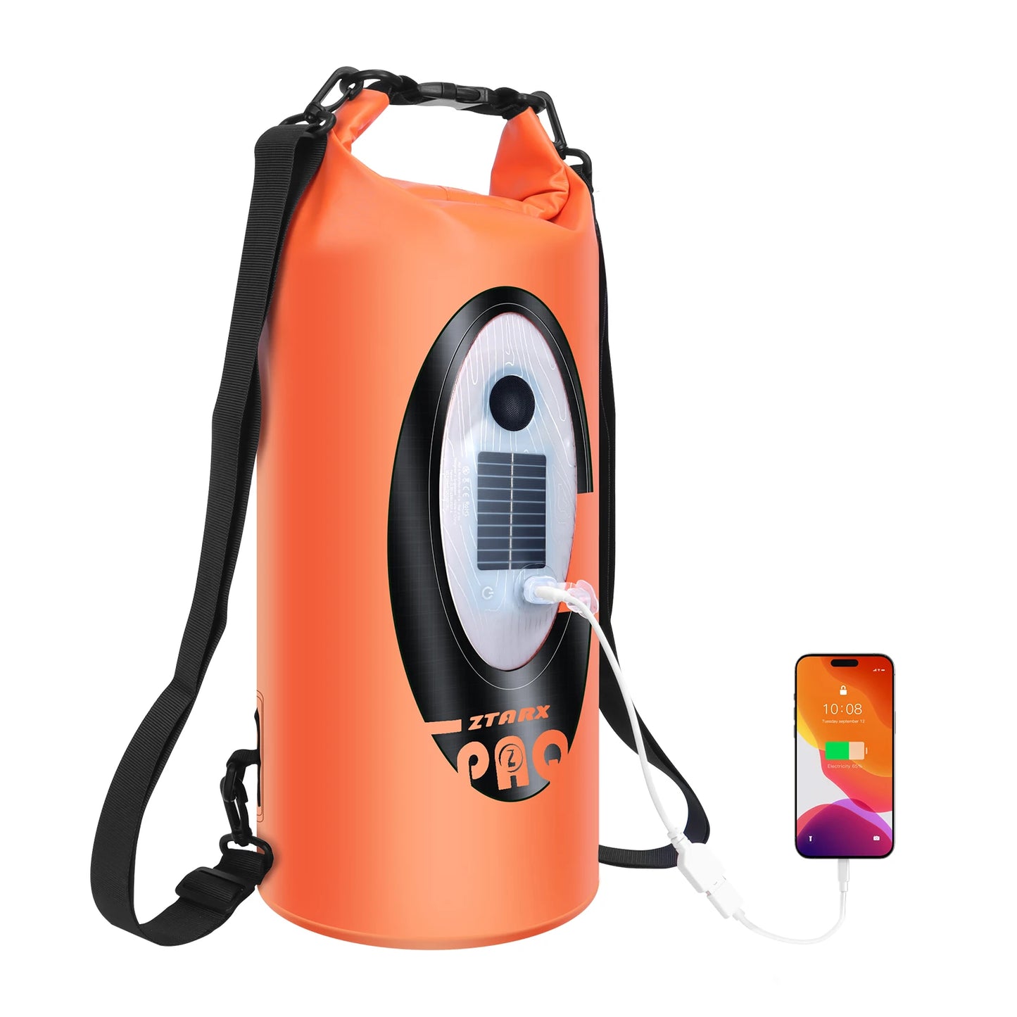 Selorss Solar Powered Waterproof Hiking Backpack With Bluetooth Speaker