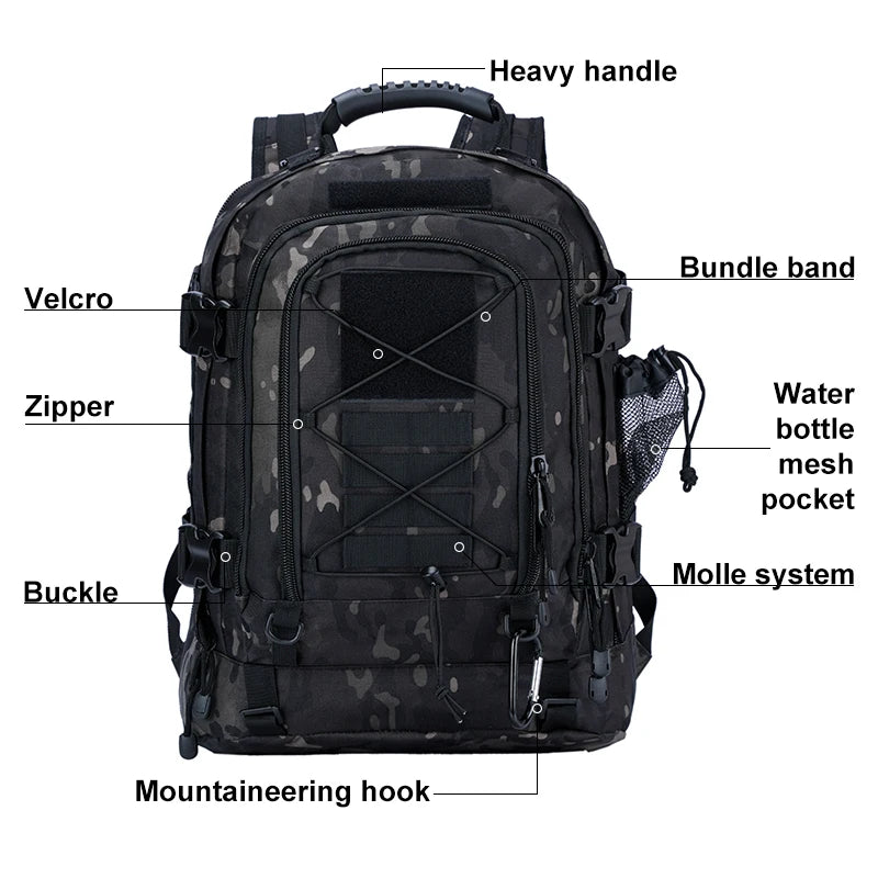 Tactical Backpack Military Assault Pack With MOLLE System