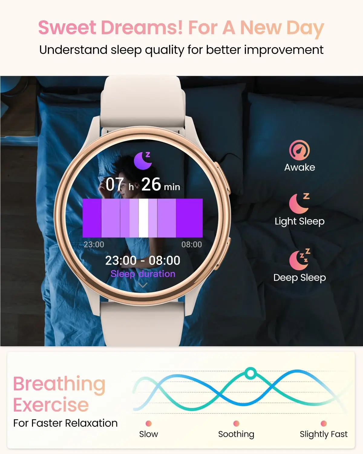 AnyloopCa Womens Smartwatch Fitness Tracker With 400 Faces And Calls