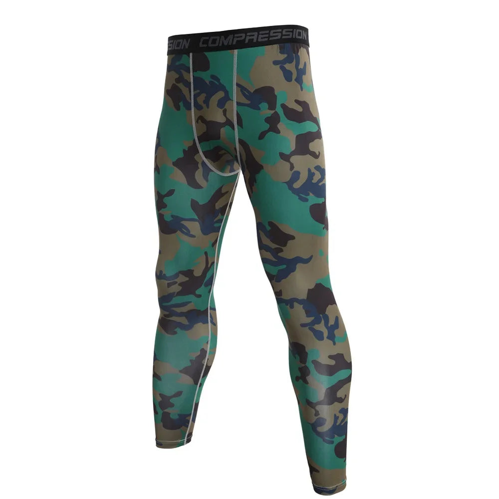Men Camouflage Running Leggings Quick Dry Training Tights