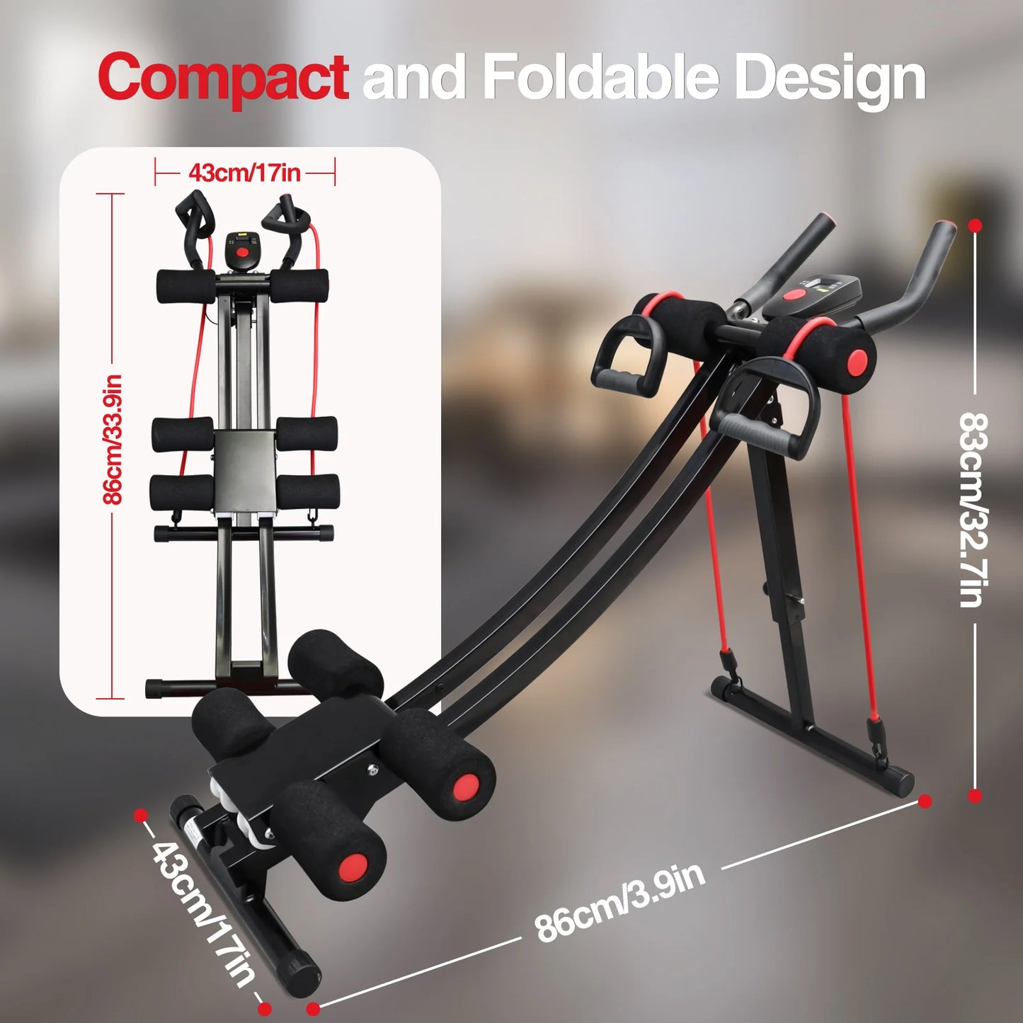 GIKPAL Foldable Ab Machine For Home Gym Core Ab Trainer