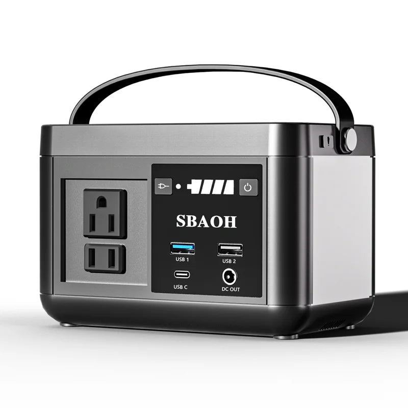 SBAOH Portable Power Station 88.8Wh, Camping Power Station with 120W (150W Peak) AC Output, Powering Solar Generator for Outdoor