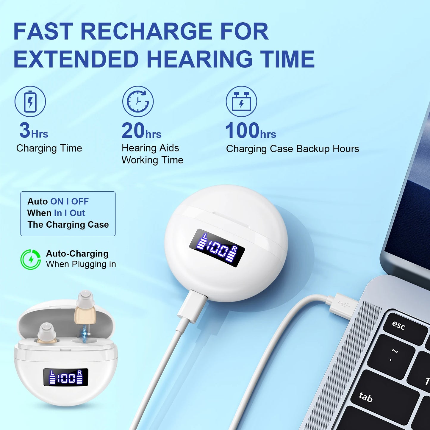 KFCOPTEE Mini In Ear Hearing Amplifier With Adjustable Volume