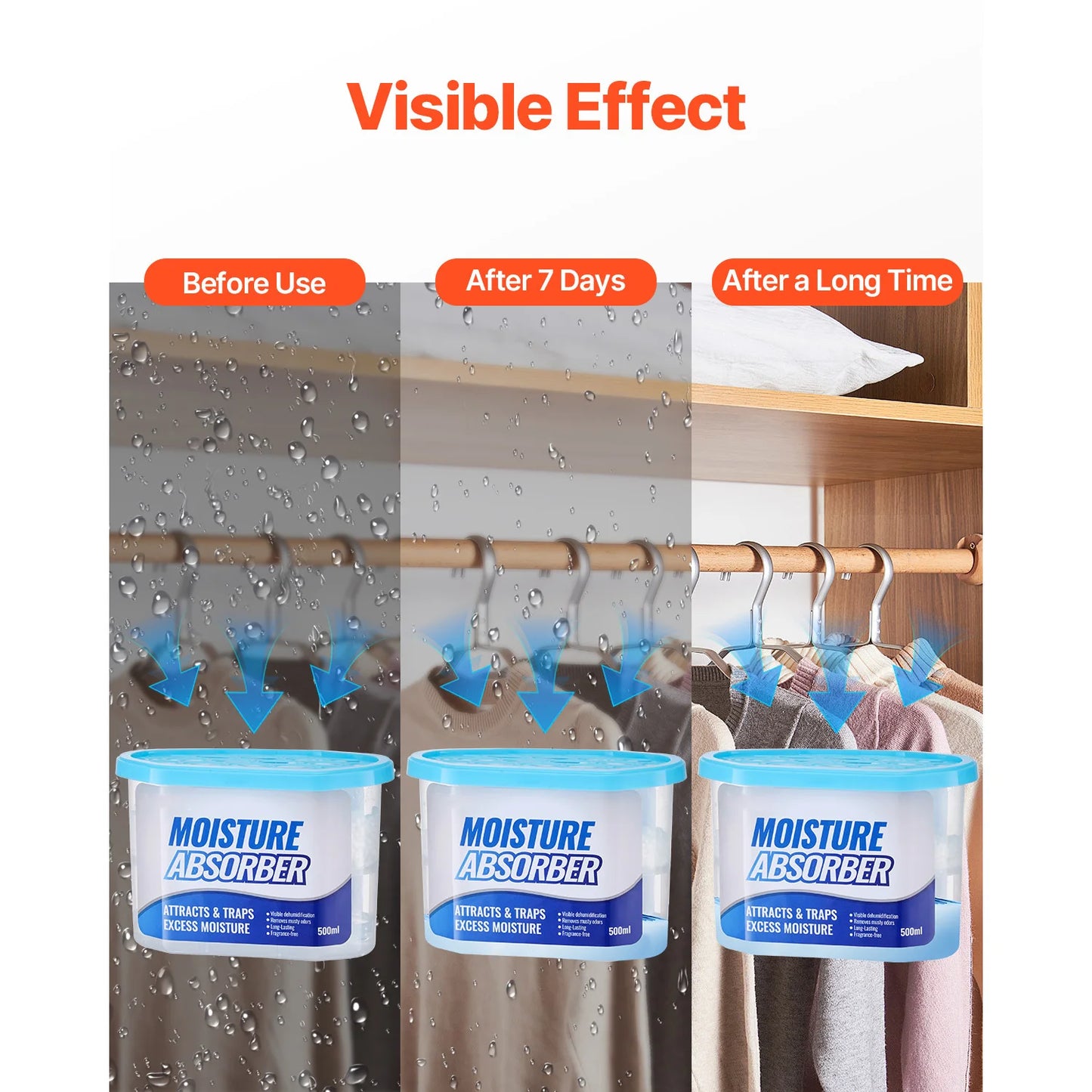 Moisture Absorber Boxes 6 Pack Fragrance Free Dehumidifier For Bathroom
