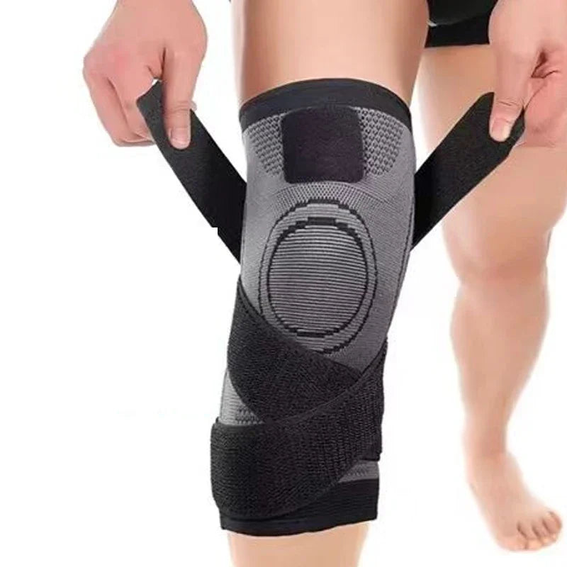 NEW 1PC Sports Kneepad Men Pressurized Elastic Knee Pads Support Fitness Running Gear Basketball Volleyball Brace Protector