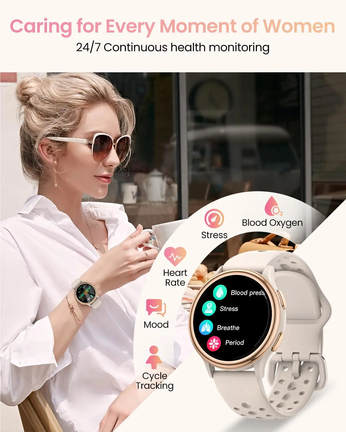 AnyloopCa Women Smartwatch Fitness Tracker With 400 Faces