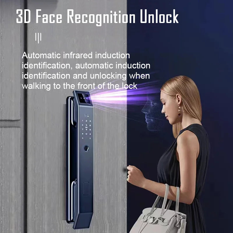 YKESD 3D Face Recognition Door Lock With Camera And Biometric Fingerprint