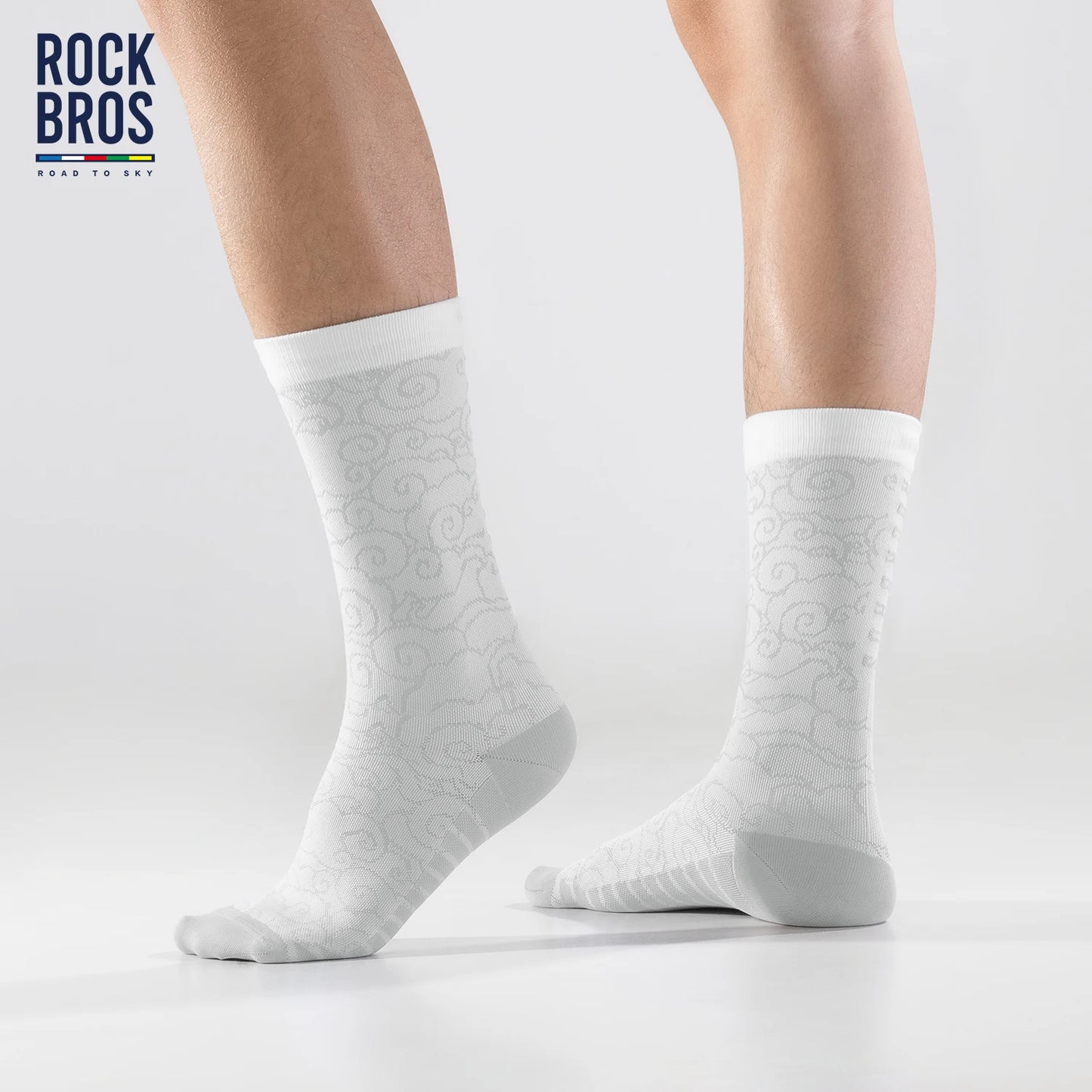 ROCKBROSCN Professional Cycling Socks Knee-High Sweat-Absorbing