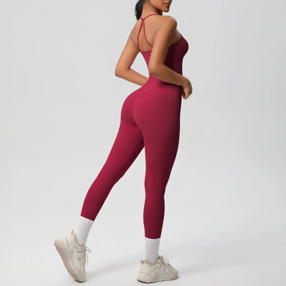 Halter Yoga Top Set Slimming Tummy Control Sleeveless Gym Wear