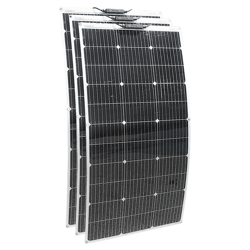 ASUNERGEN Flexible Solar Panel Charger For Camping RV Boat 100W Battery