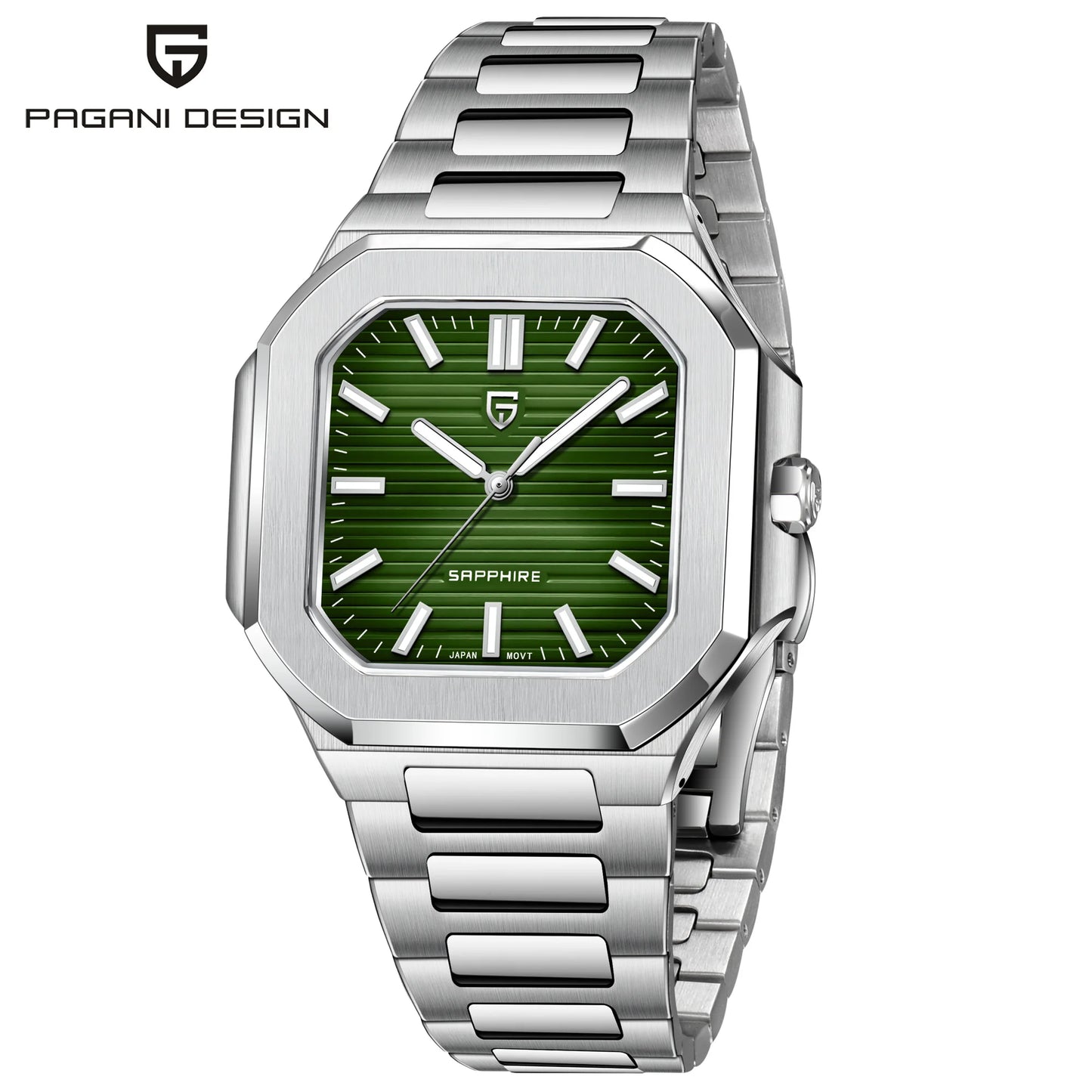 PAGANI DESIGN Men's Quartz Wristwatch Stainless Steel Sapphire Waterproof