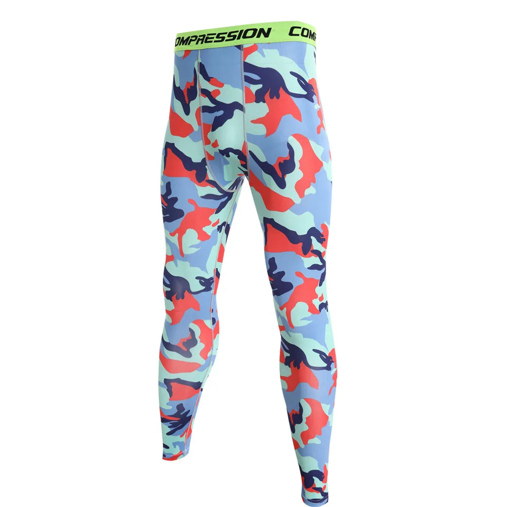 Men Camouflage Running Leggings Quick Dry Training Tights