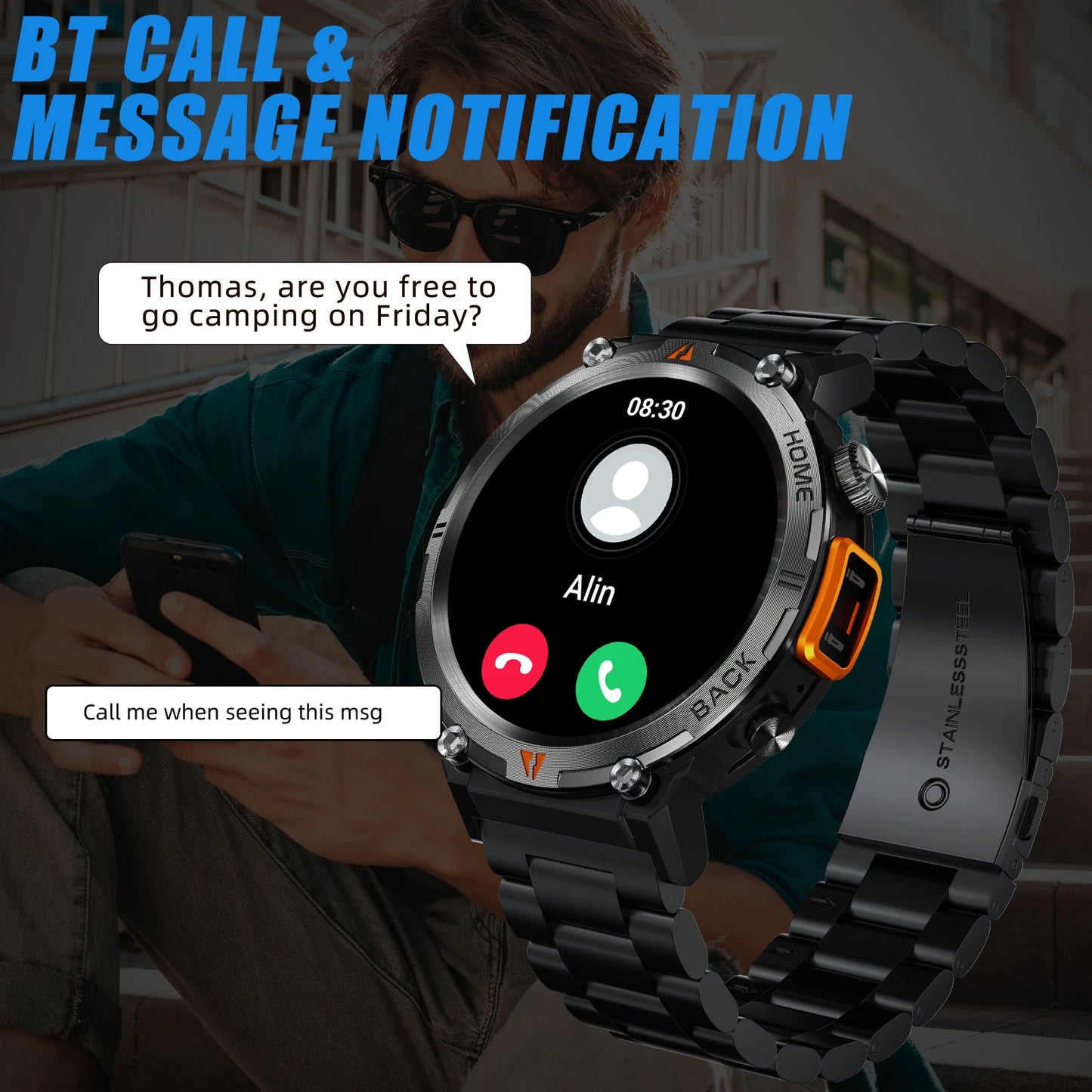 LaNikar KE3 Bluetooth Call Smart Watch Men With Touch Screen