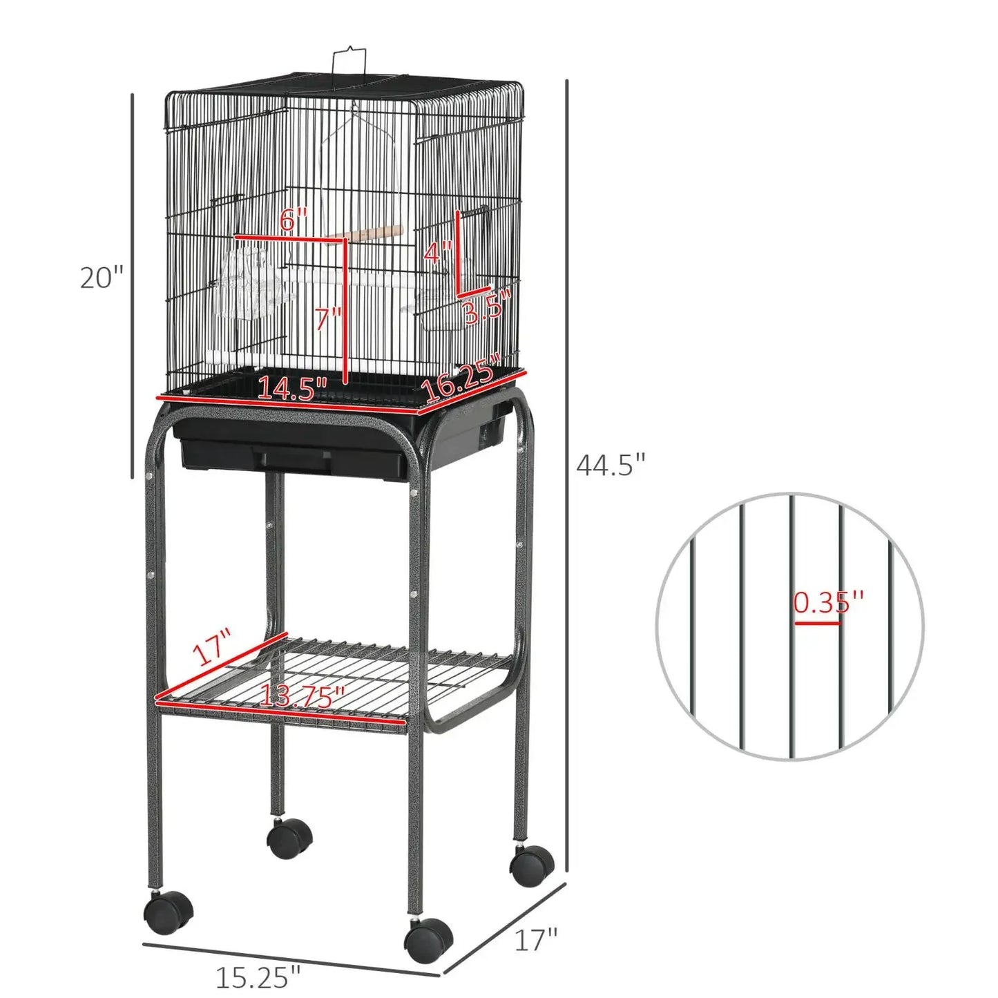 Metal Indoor Bird Cage Parrot Cage Bird Aviary Stainless Steel