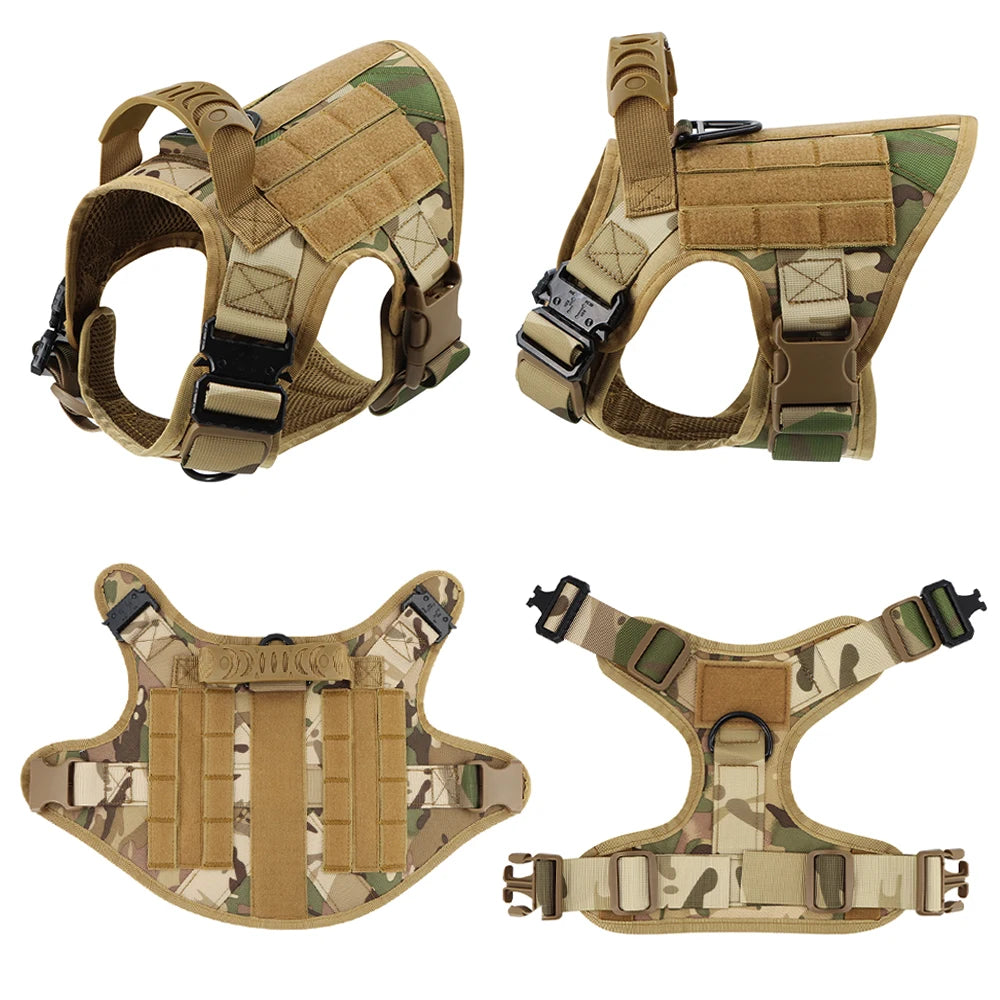 PETRAVELCN Tactical Dog Harness Leash Set for Large Dogs