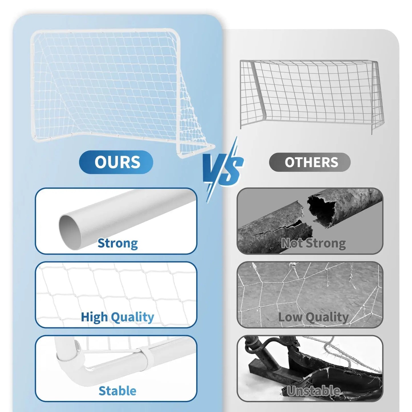 HiMISS Foldable Portable Soccer Goal For Backyard Training Net