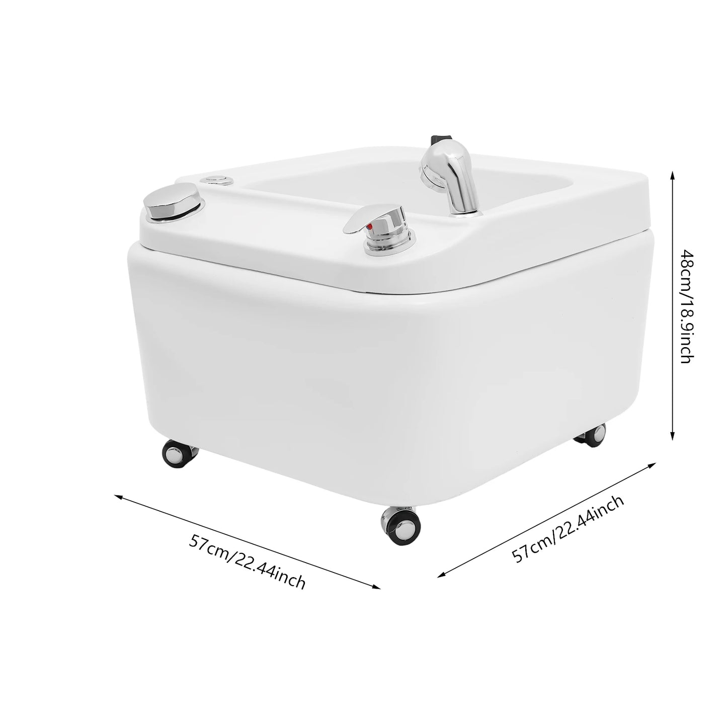 Bymaocar Acrylic Foot Bath With Massage And LED Spa Tub