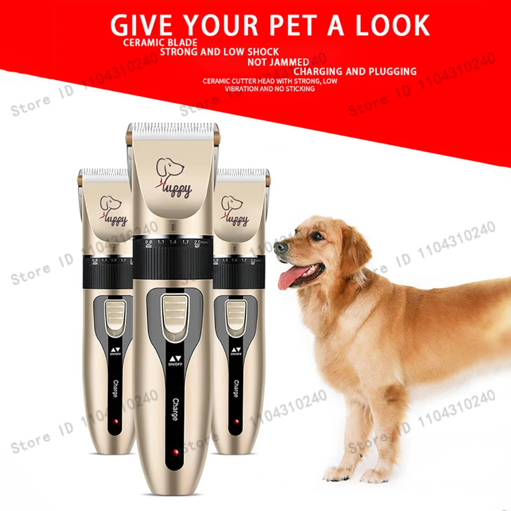 Dog Hair Clipper Cordless Rechargeable Pet Grooming Trimmer Shaver Set