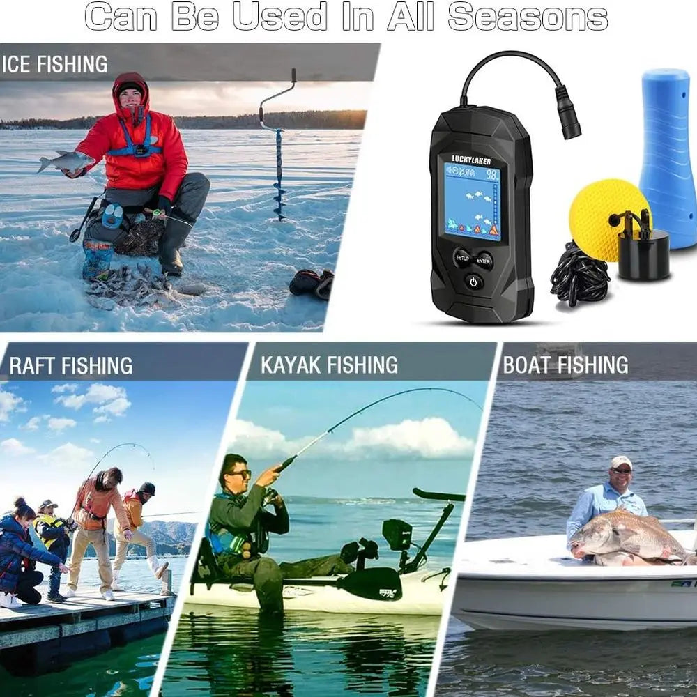 Ice Fishing Handheld Fish Finder Portable LCD Display