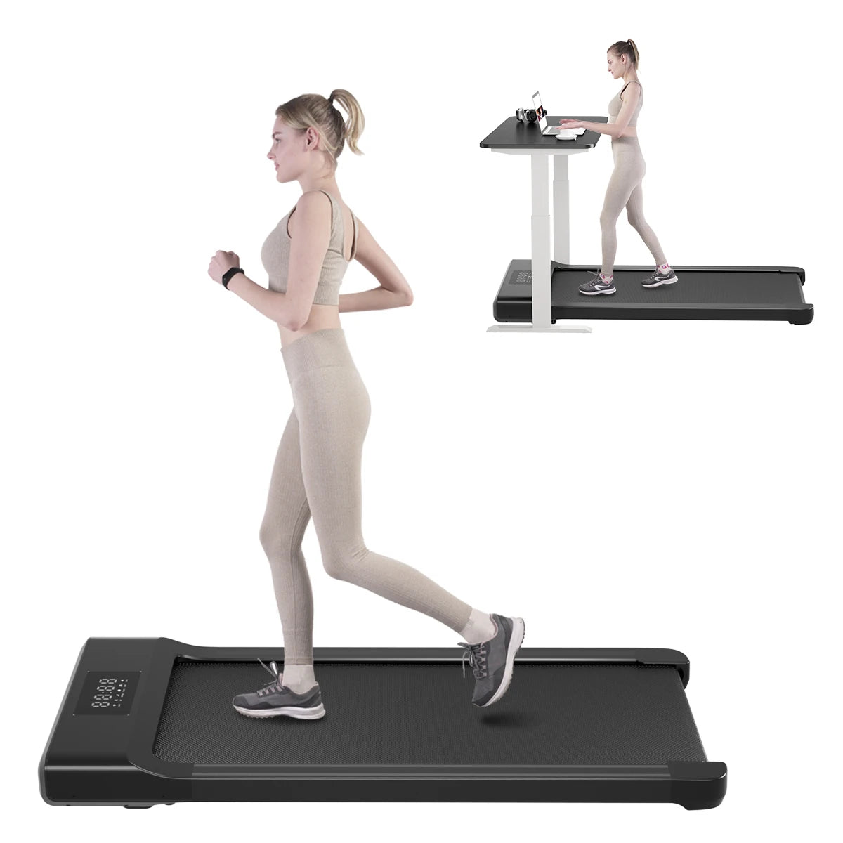 39.39inch Walking Pad Under Desk Treadmill Portable Treadmills for Home Remote Control LED Screen 2.5 HP Quiet Walking Machine
