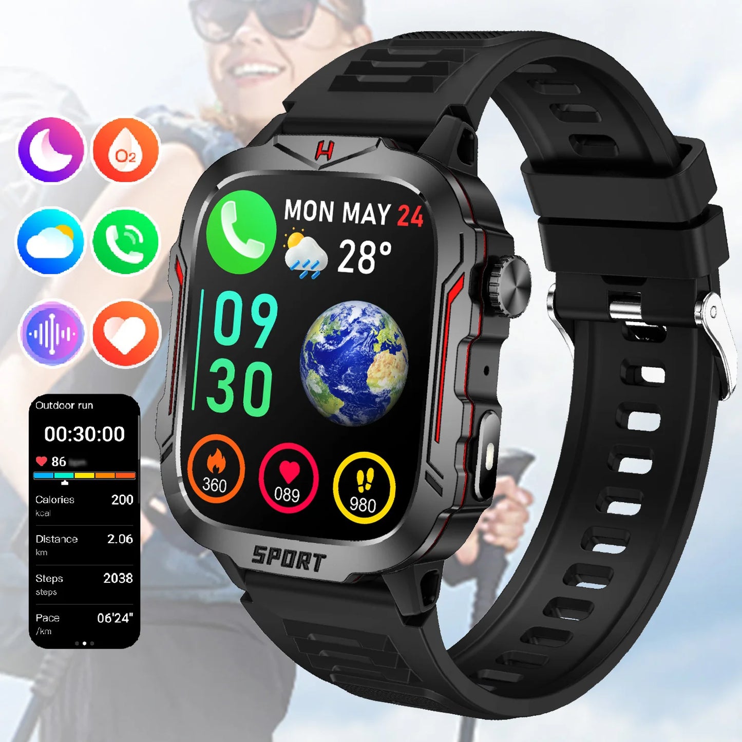 LIVLOV Smart Watch Fitness Tracker And AI Voice Assistant
