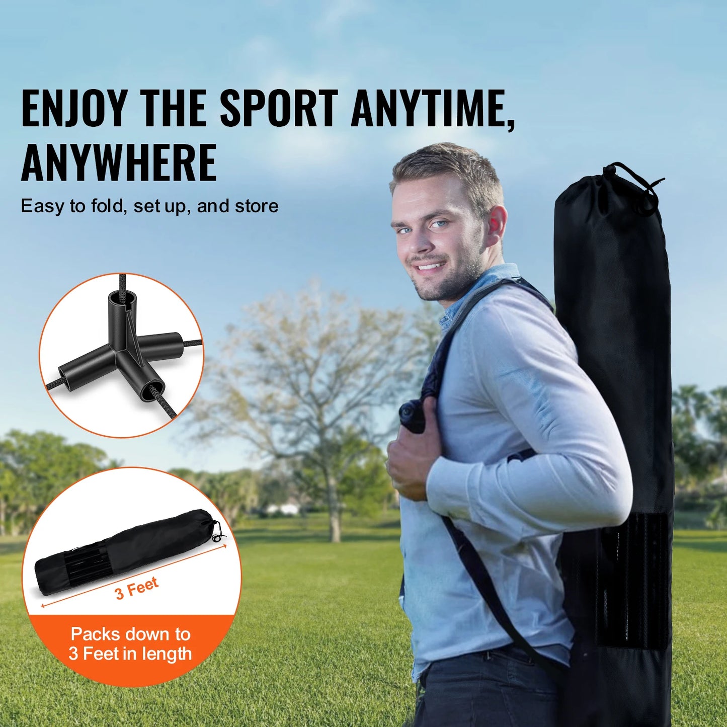 SucceBuy Portable Adjustable Net Set For Badminton Volleyball Tennis Pickleball
