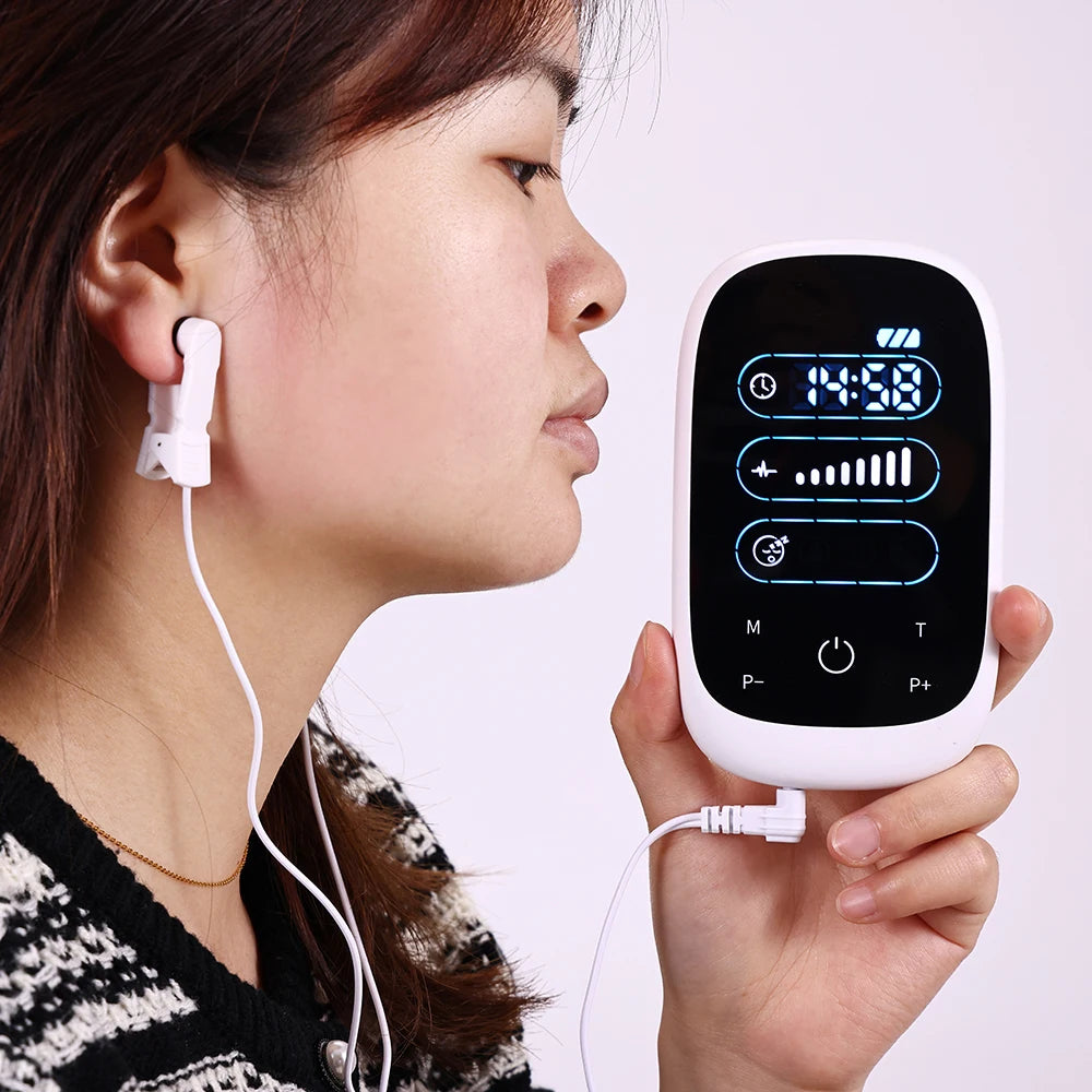ATANGCES CES Insomnia Device Cranial Electrotherapy Stimulation Ear Clip